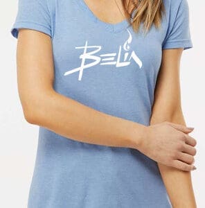 T-Shirt Femme  Col en V Polyester